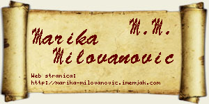 Marika Milovanović vizit kartica
